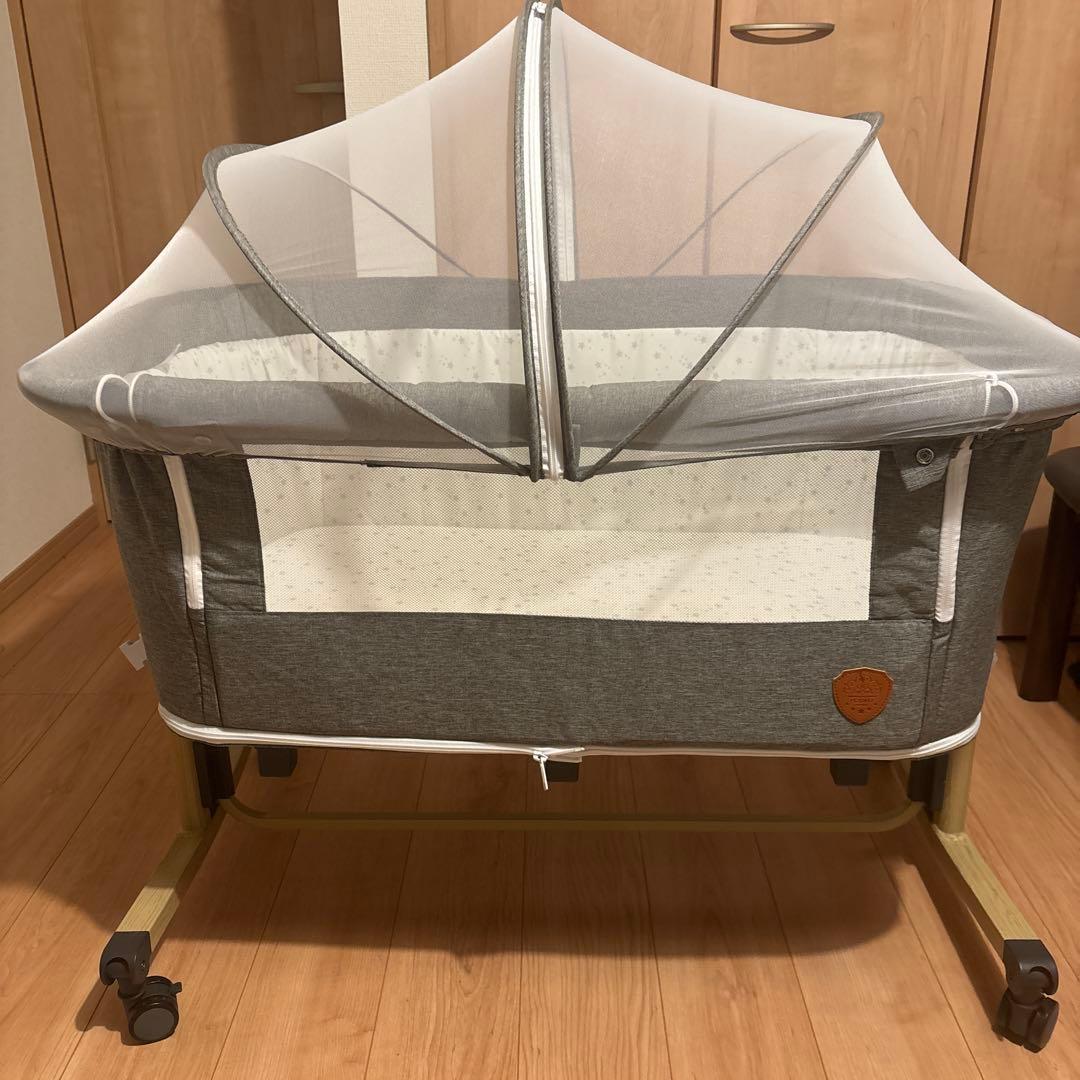 hey3ページ　HDMJ 折りたたみ式グレーのベビーベッド