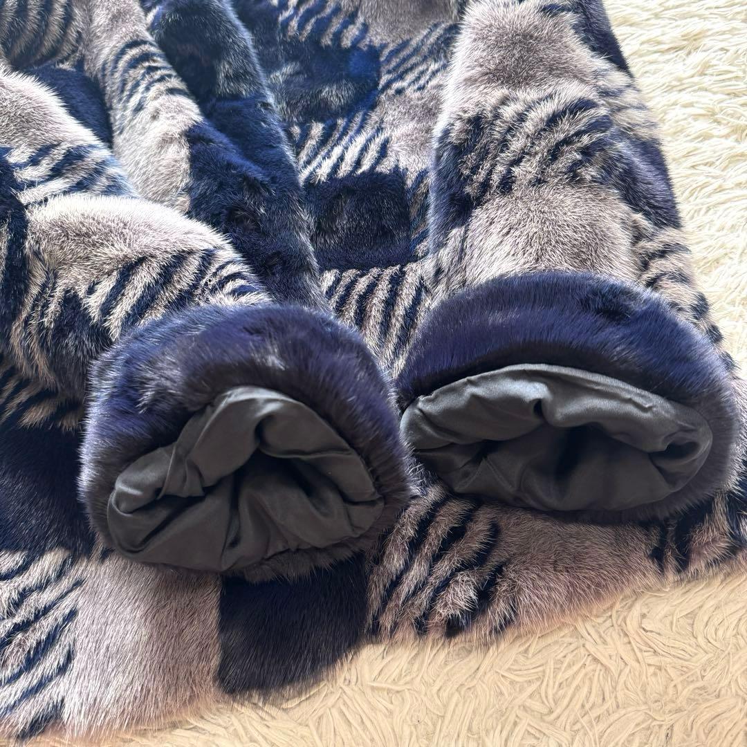 極美品 SAGA MINK  総柄 ファーコート ミンク ショート丈