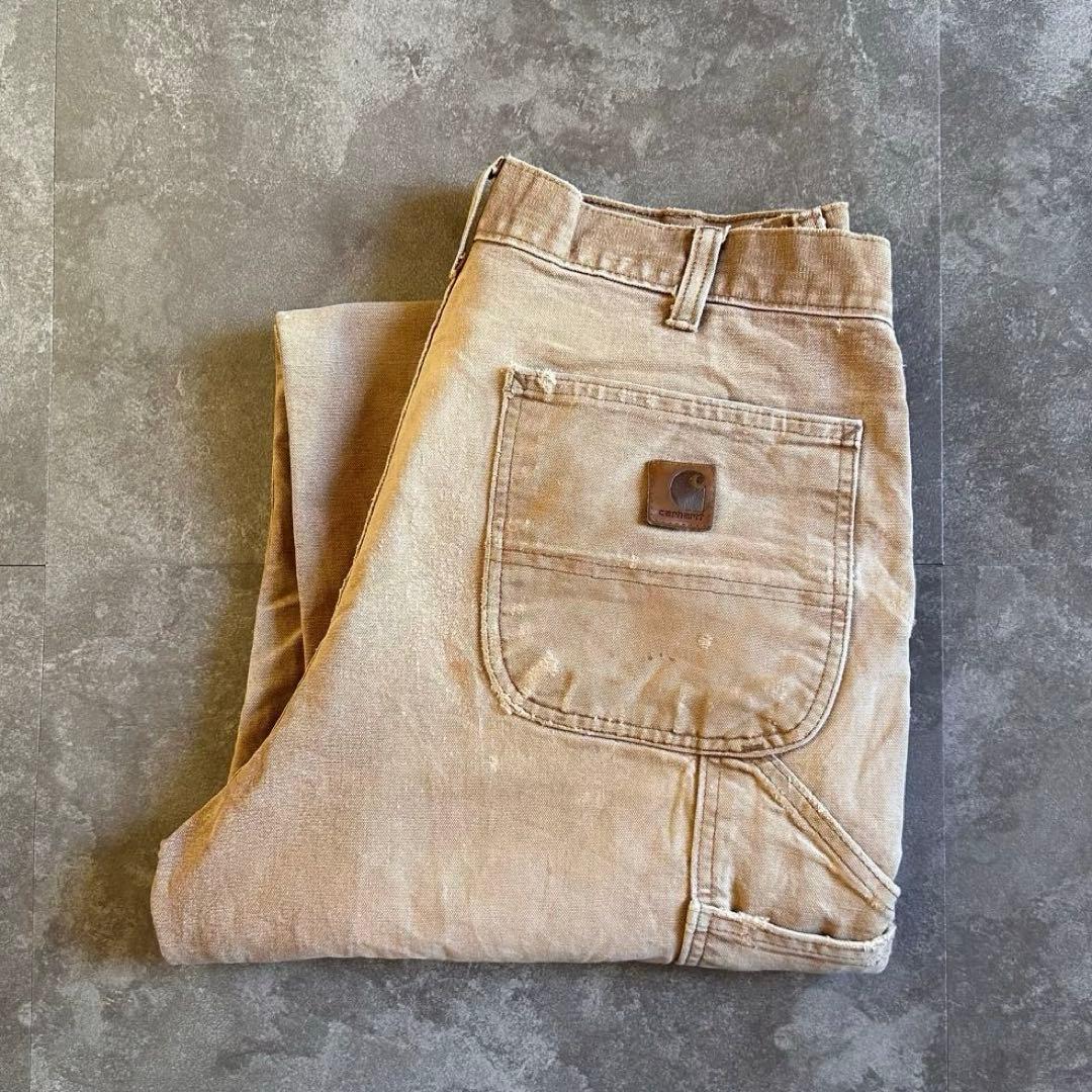 Carhartt ダックペインターパンツ W32 L34 鬼フェード ブラウン