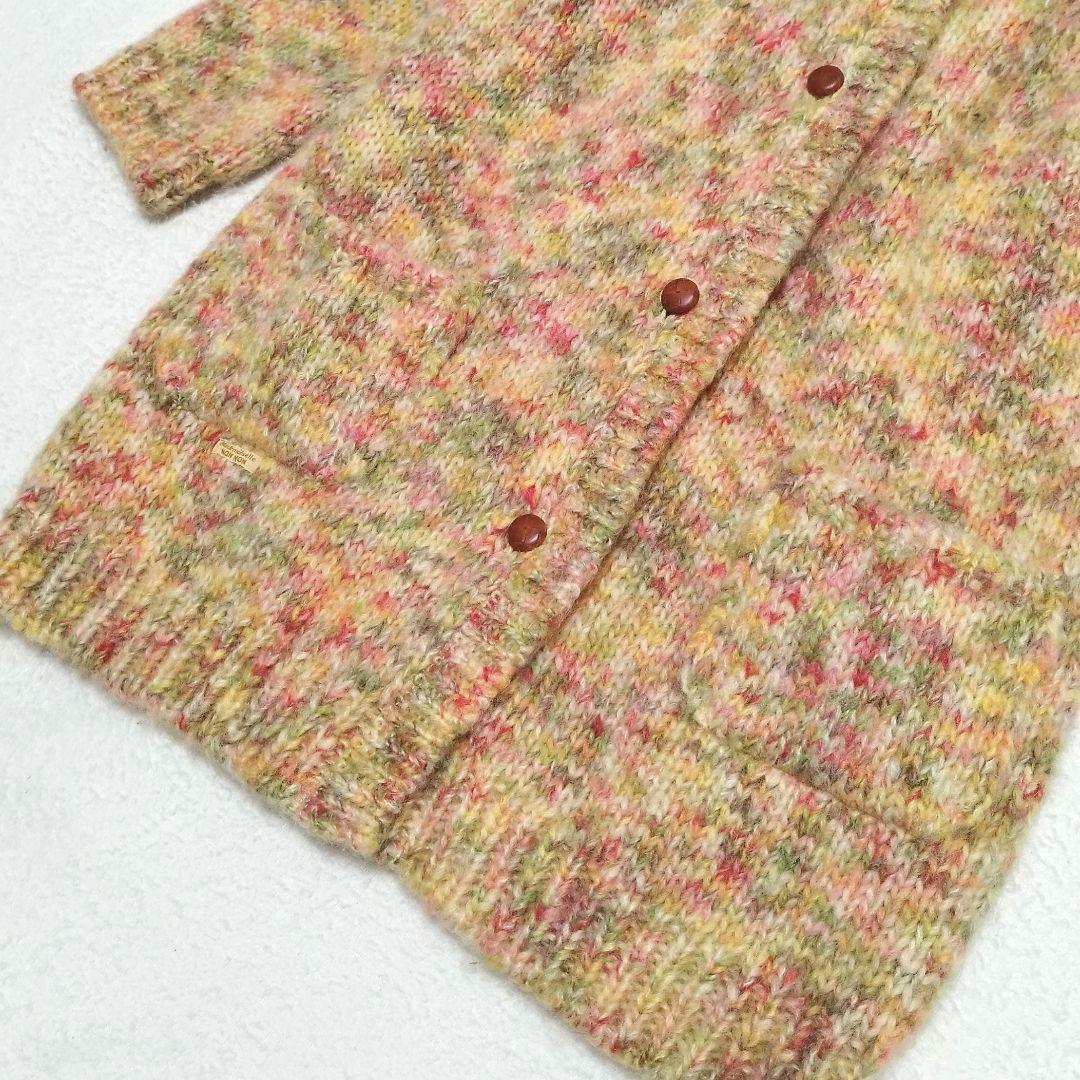 マドモアゼルノンノン　モヘヤブレンドカーディガン　ロング丈　マルチカラー