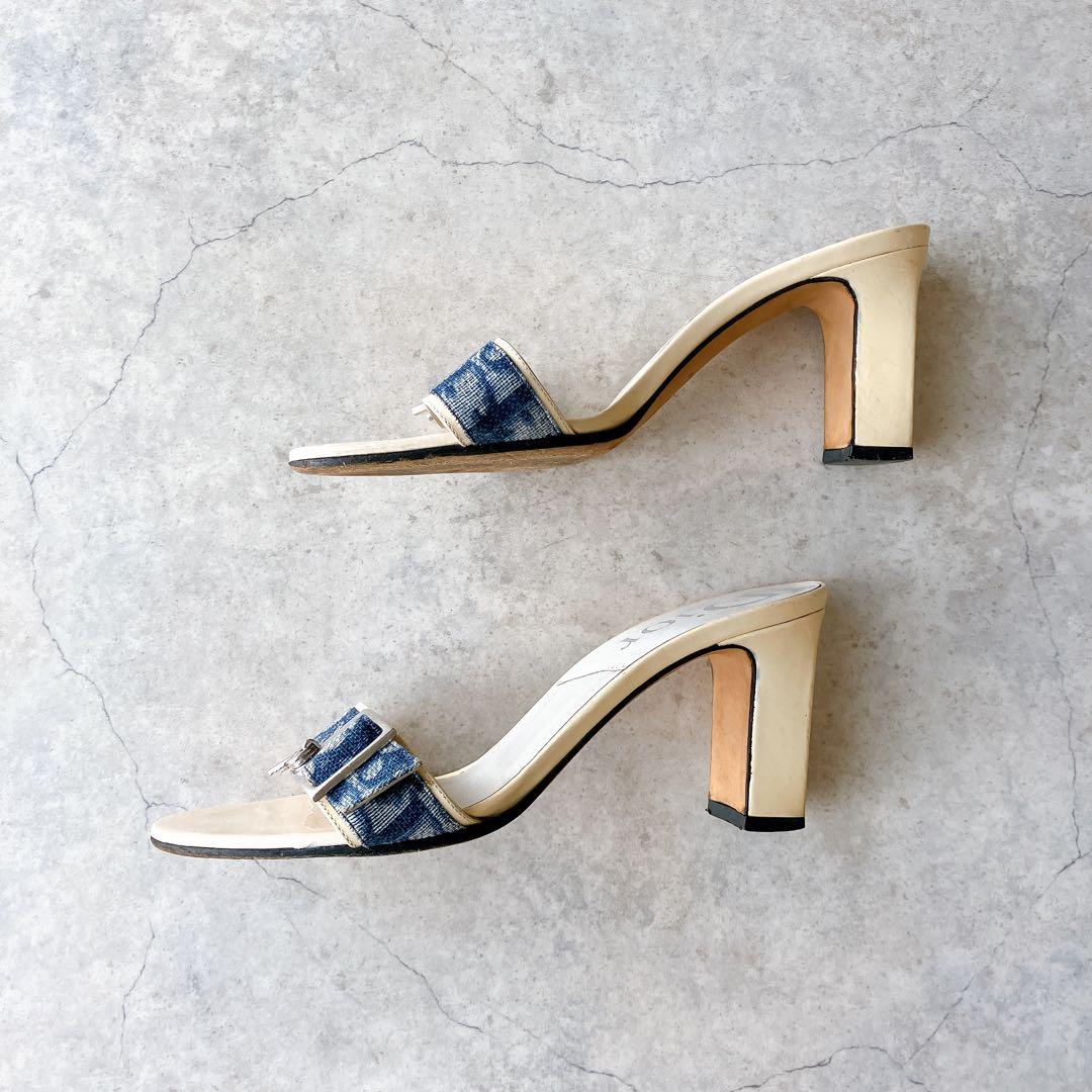 Dior ディオール ミュール サンダル ヒール トロッター柄 イタリア製