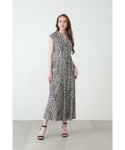 【美品】ハウンドトゥースプリントワンピース