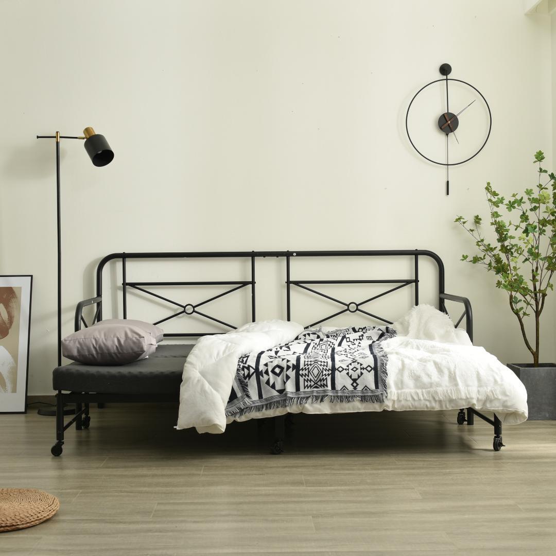 2COLOR選べ！伸長式デイベッド耐荷重250kg 2way ベッドフレーム