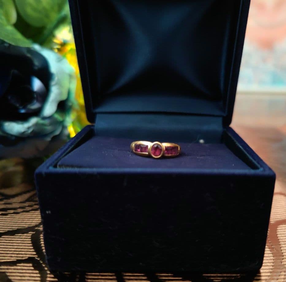◉wafu➡ガーネット　指輪　18金