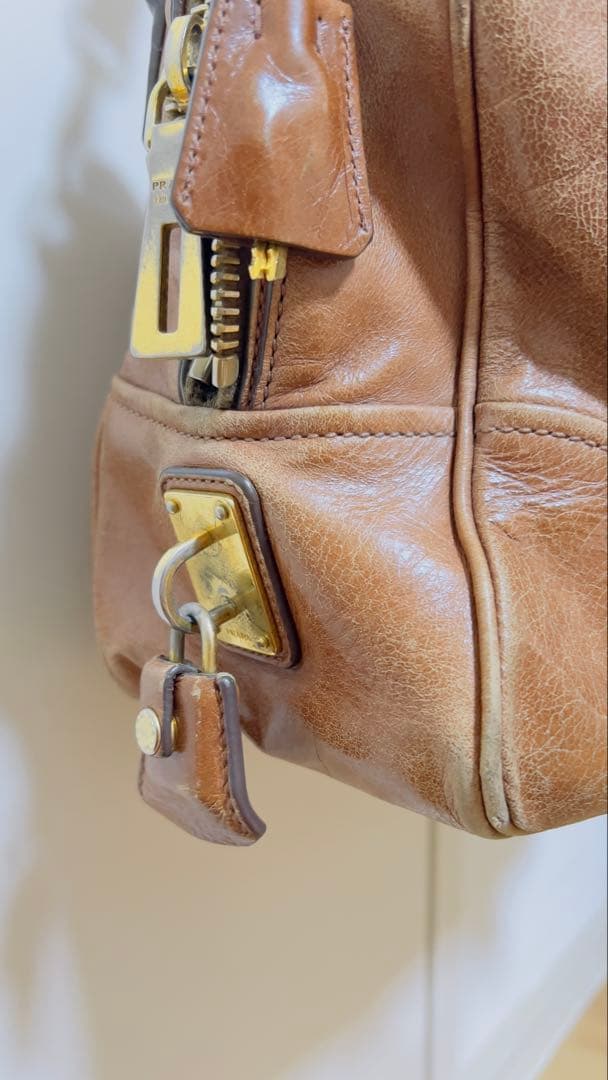 UOMOさん專用 PRADA ブラウン レザードラムバッグ