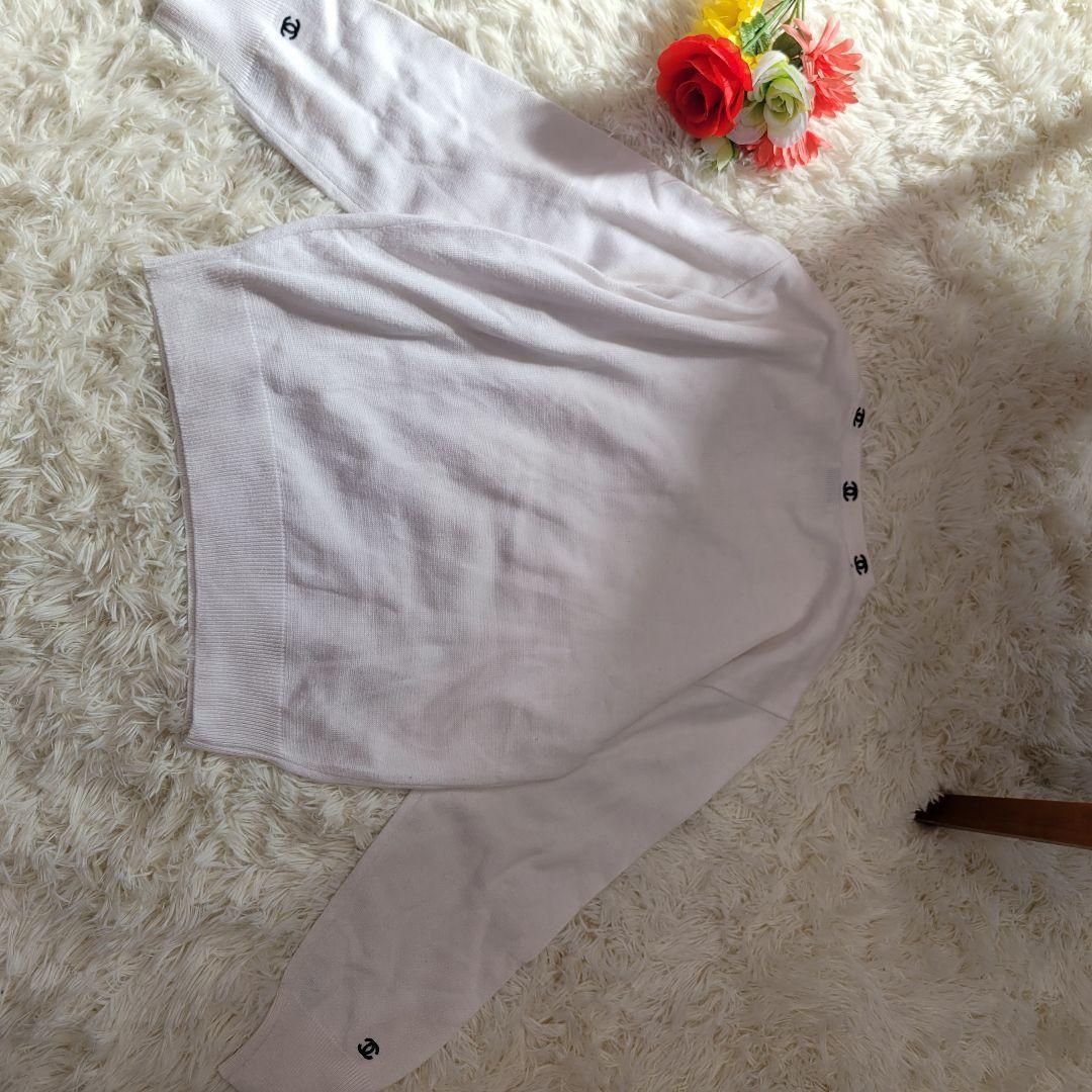 CHANEL　シャネル　ココマーク　刺繍　ニット　長袖　トレーナー　ホワイト