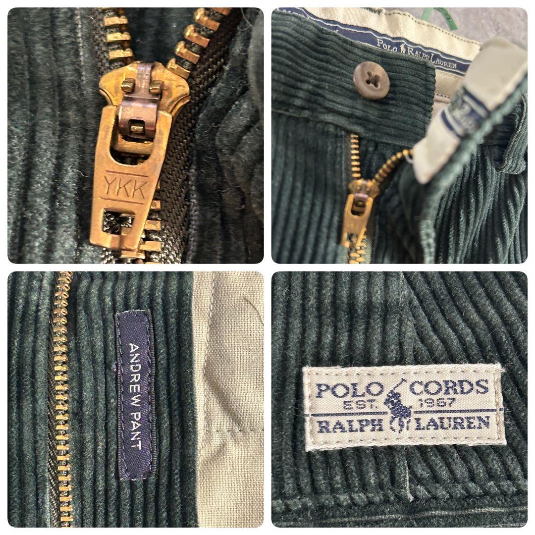 ポロラルフローレン ポロコーズ 太畝コーデュロイ 深緑 W30 ドミニカ製