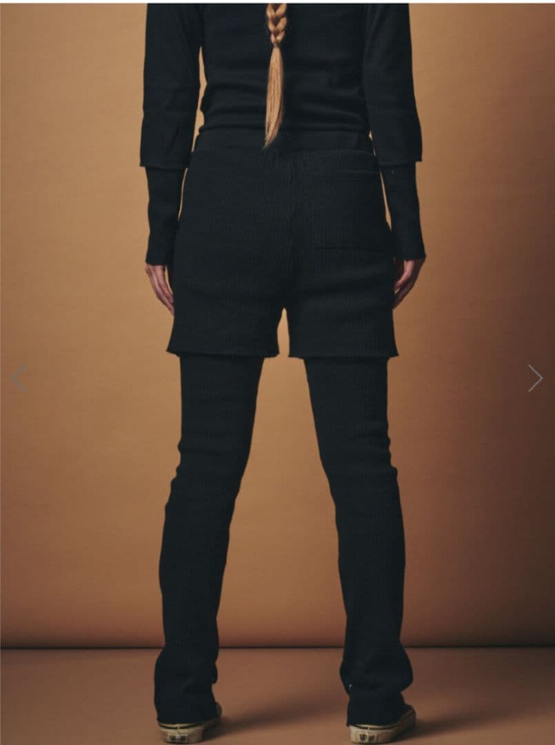 【新品未使用】m.u RIB Layered PANTS　BLACK
