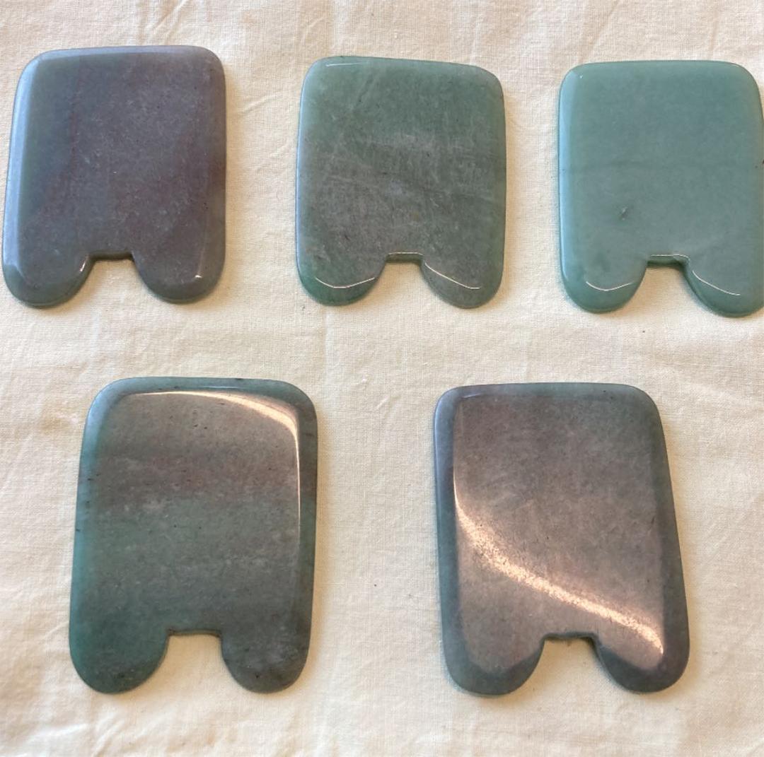 天然石かっさ板　中国プロ使用　5枚セット