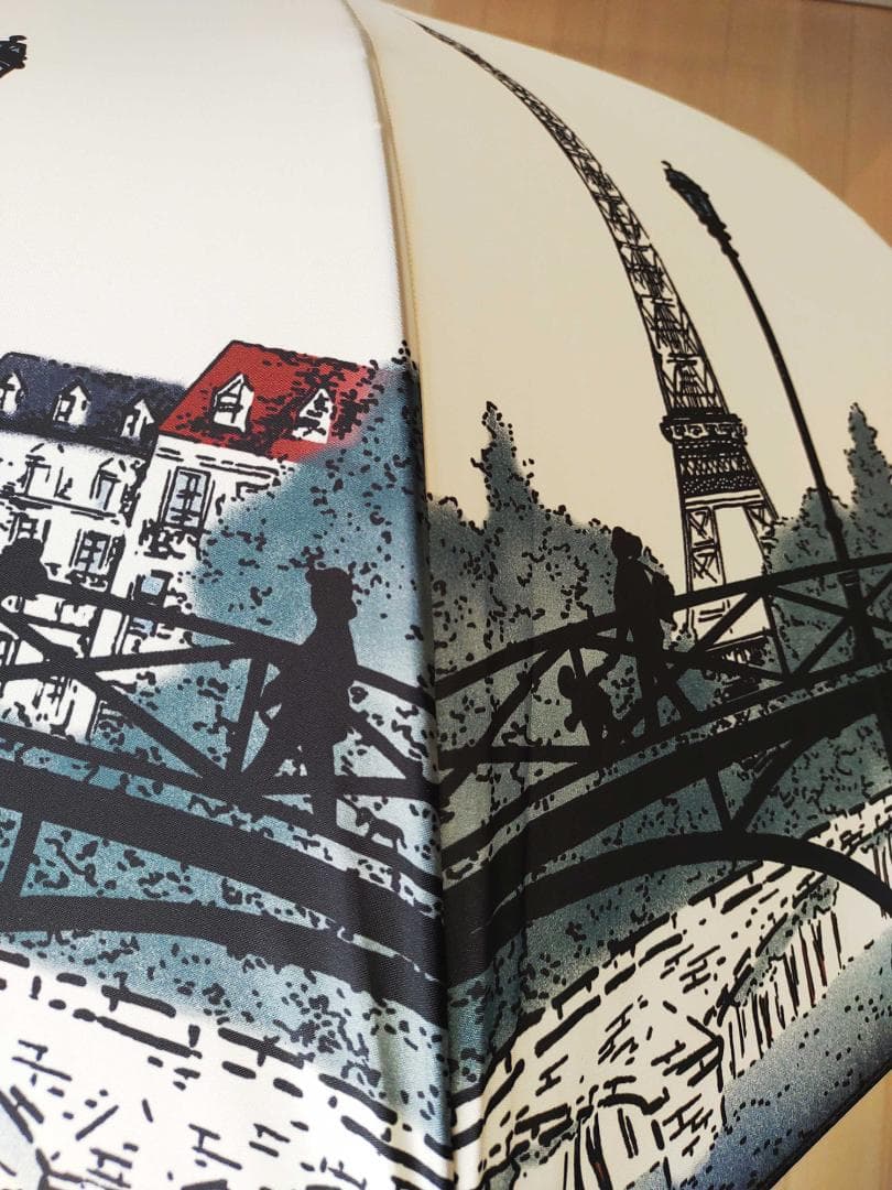 ☆新価格☆ Guy de Jean 長傘 雨/日傘兼用 PARIS（アイボリー）