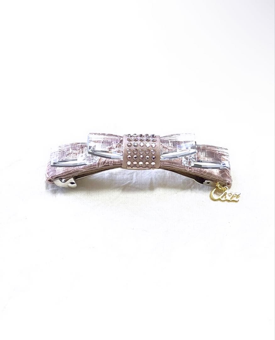 【新品未使用】COMPLEX BIZ バレッタ　リボン　ピンク　スワロフスキー