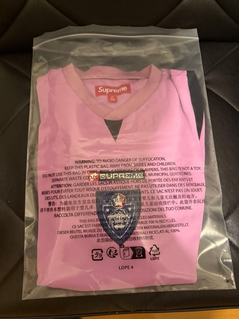 Supreme Crest Soccer Jersey ピンク M