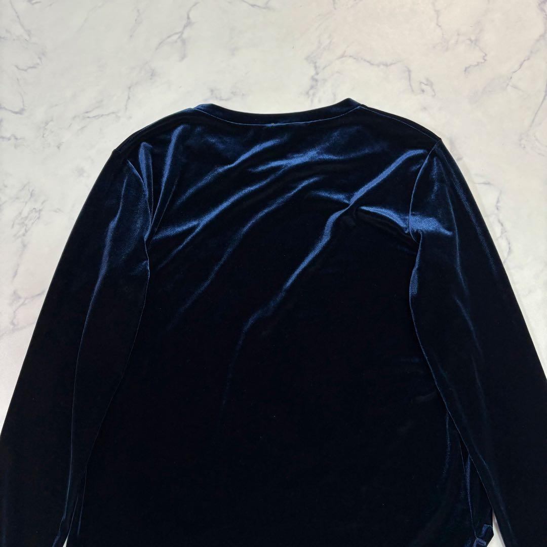 美品MaxMara LEISURE ベロア ボディスーツ 長袖ネイビー ML相当