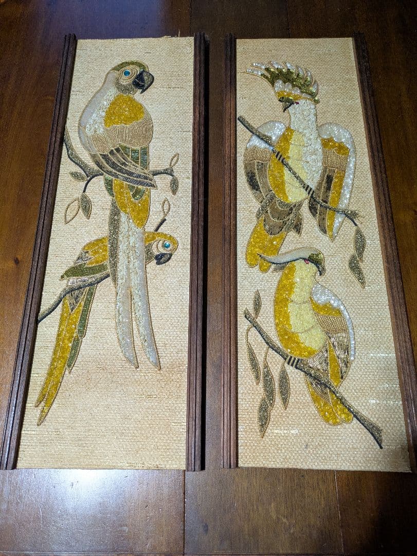 ヴィンテージグラベルアート壁掛け２個セット