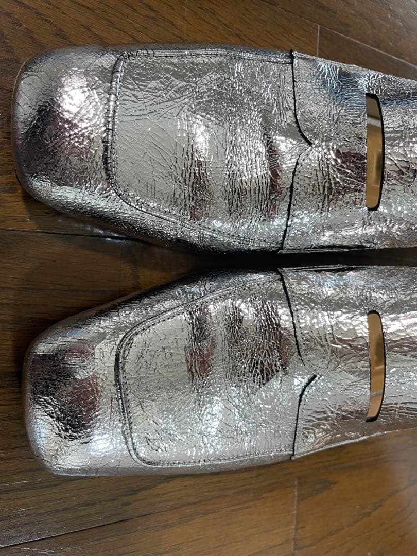 LE TALON シルバーローファーミュール