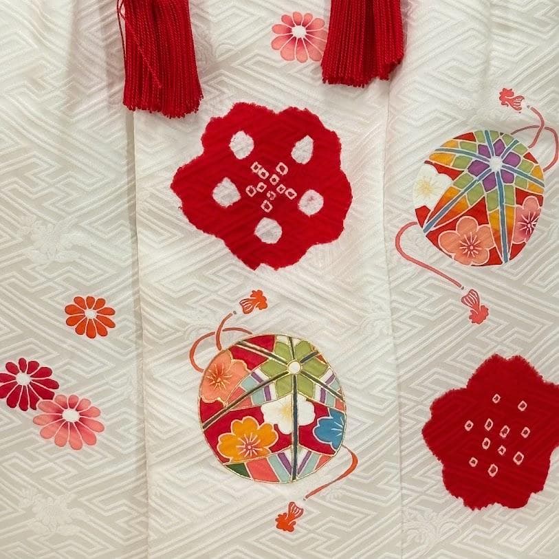 ゆりのはな　七五三　女の子　３歳　祝着　総絞り　総刺繍　金駒刺繍　正絹　I101