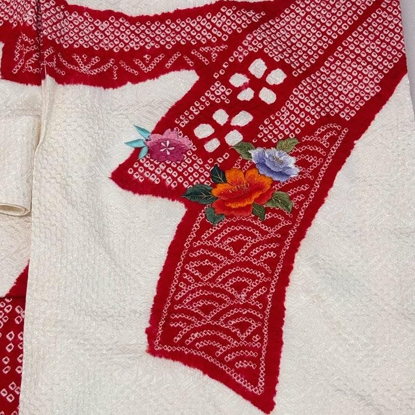 ゆりのはな　七五三　女の子　３歳　祝着　総絞り　総刺繍　金駒刺繍　正絹　I101