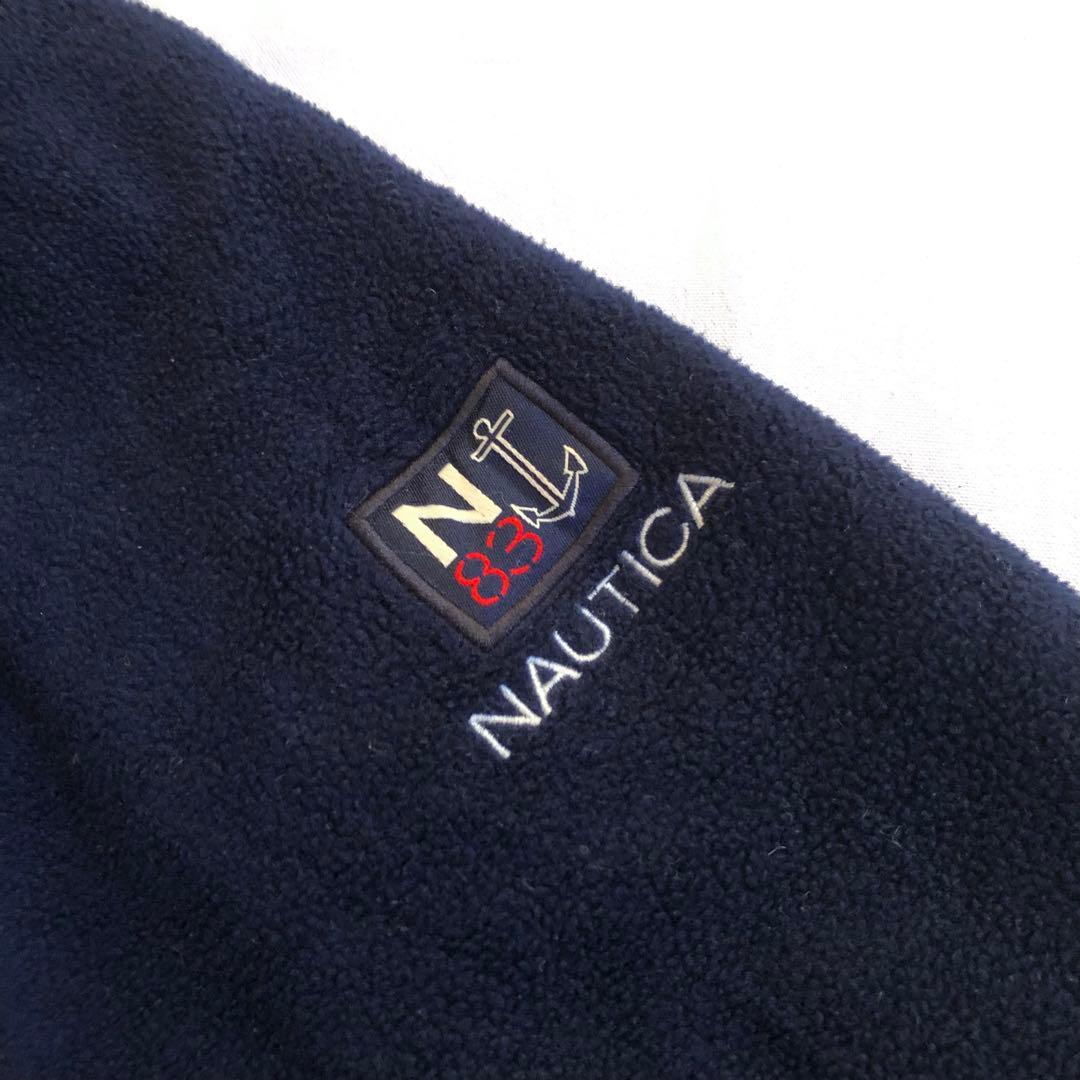NAUTICA 00s ナイロン フリース リバーシブル ジャケット