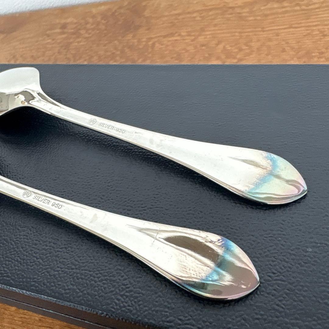 未使用　ラッキーウッド　SILVER950 スプーン2本　純銀製　シルバー950
