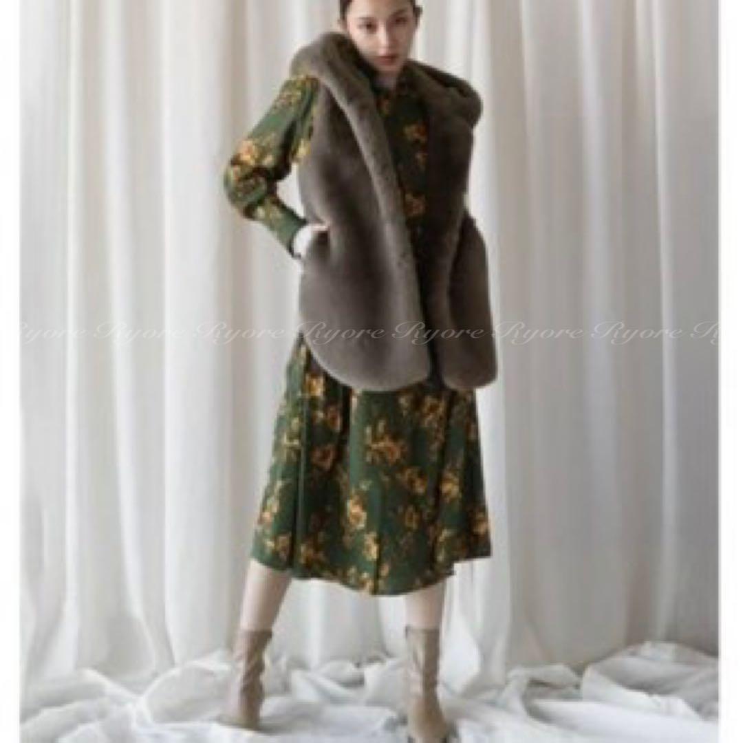 【未使用】RADIATE ヤマダヤ フーデッドファーベスト モカ