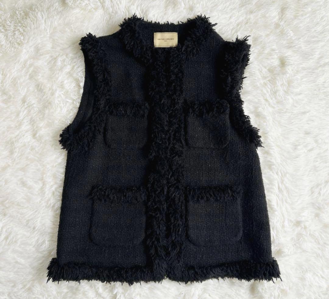 KAOriさま専用　ユナイテッドアローズ　フリンジ付ツイードベスト　ジレ