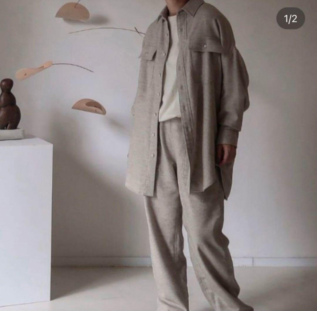 むくく69様　argue ベージュ シャツ 長袖　オーガニック　アギュー