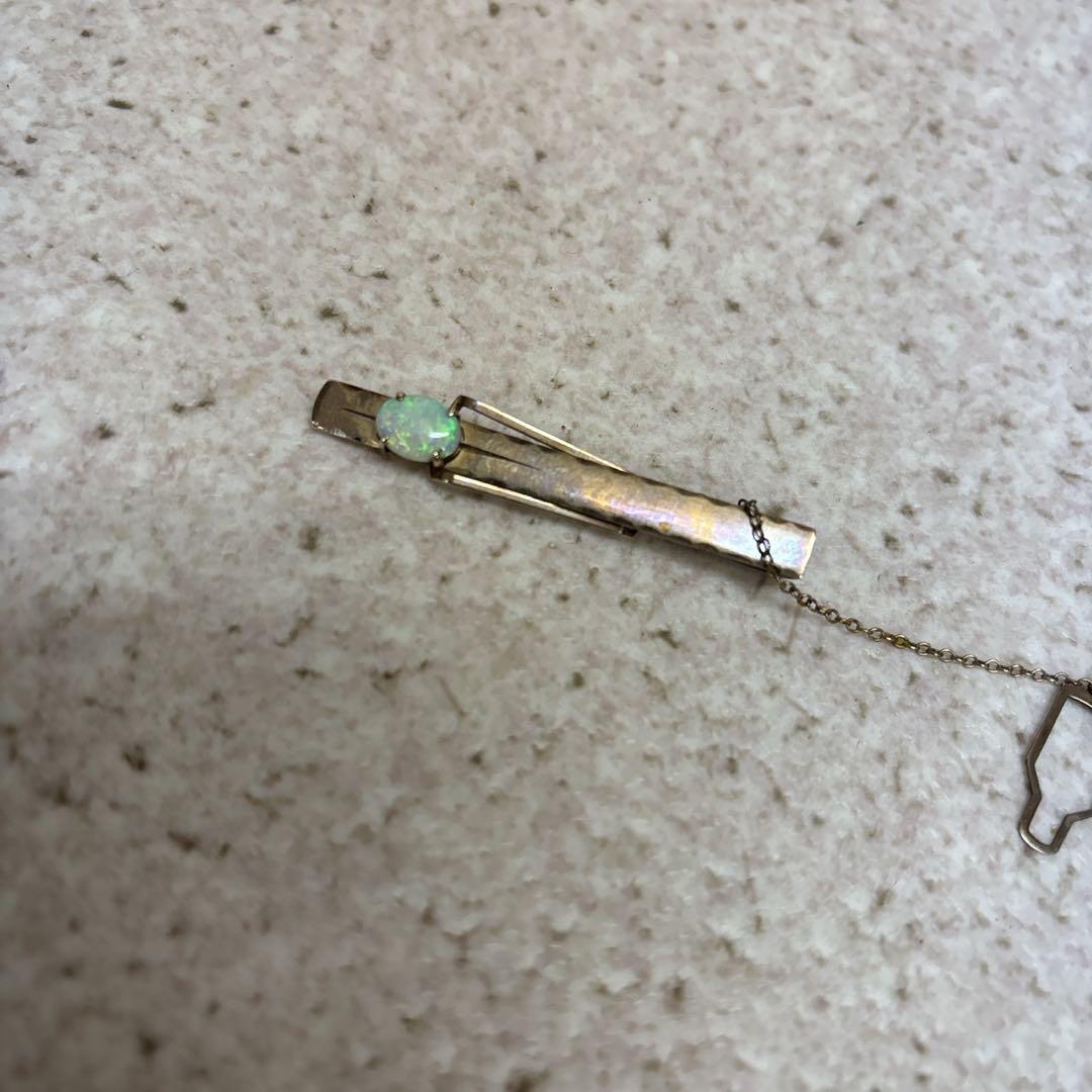 わ*ん様 本物 K10 刻印 約3.87g タイピン 当時物 石付 アクセサリー