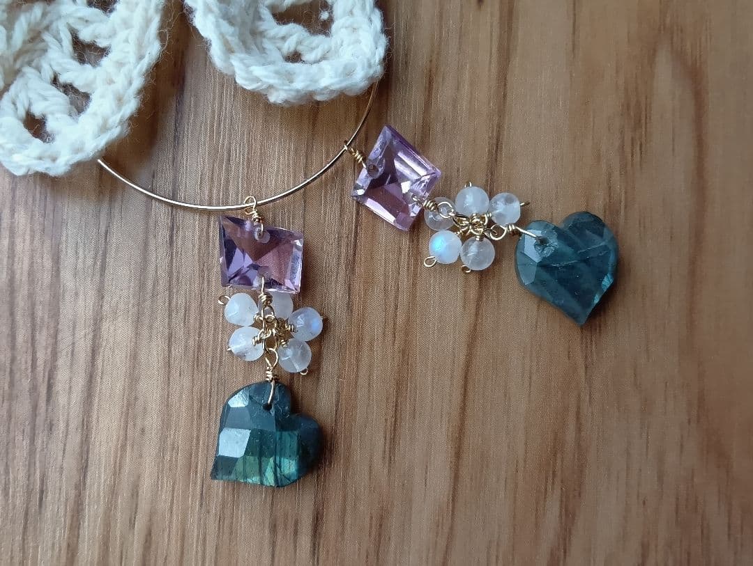 591/14kgf高品質ラブラド♡とピンクアメジストのチャーム