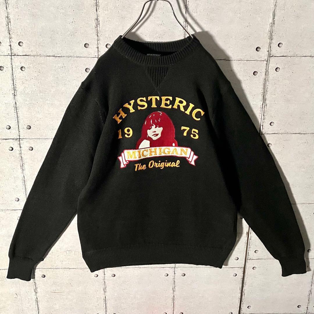 【新品タグ付】ヒステリックグラマー☆豪華チェーンステッチ刺繍ローゲージセーターL