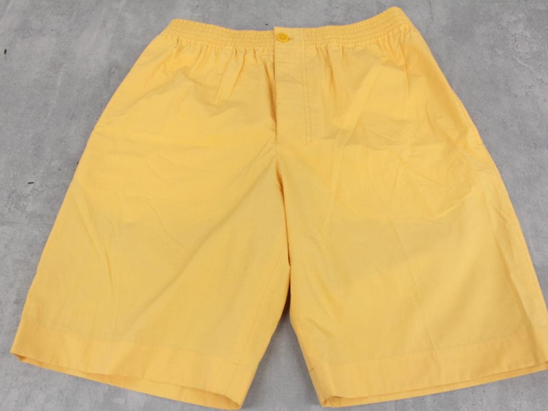 ▲HERMESエルメス ショートパンツ ボタンホック コットン イエロー