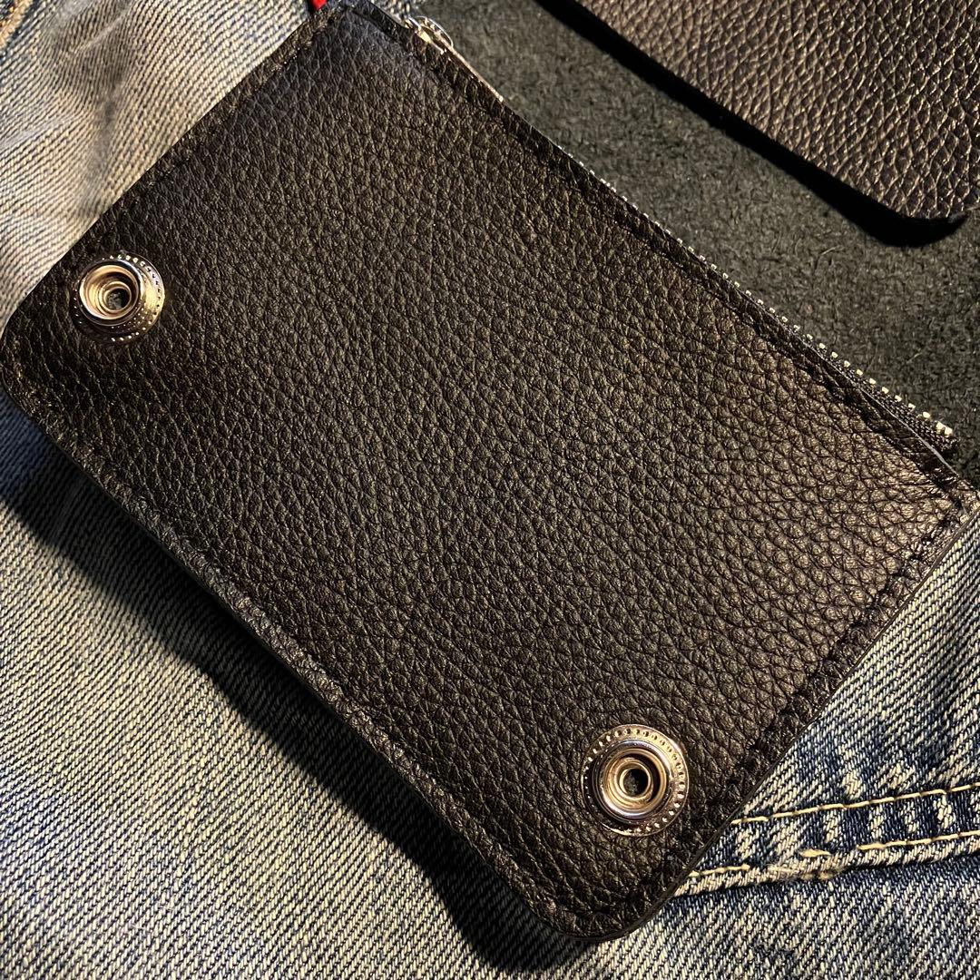 お札が折れない！ミドルトラッカーウォレット 3層 シルバー 姫路レザー