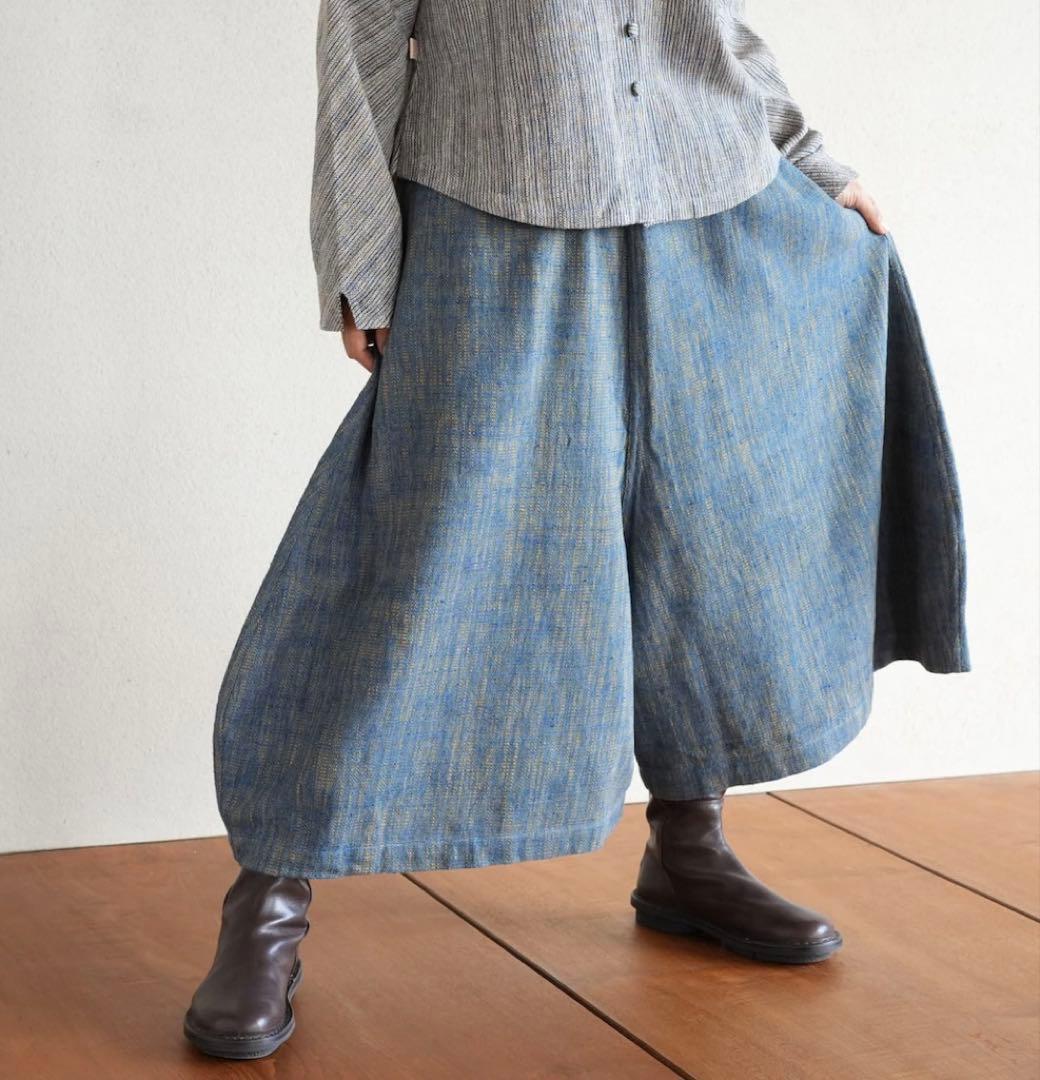 うさとの服  usaato ヘンプコットン 藍染め ピエロパンツ 美品