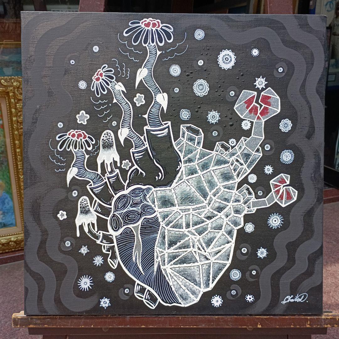 現代美術、Oharu S10号アクリル　ホワイトストーン出品作