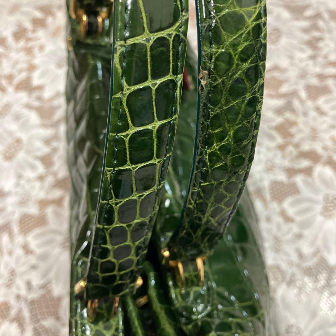 JRA認定 クロコダイルバッグ 美グリーン 鰐皮