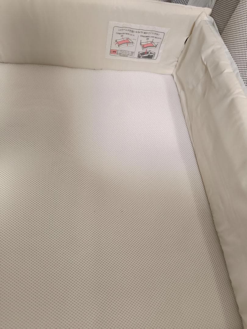 【美品】Aprica　ココネルエアーAB　グレーベア　ベビーベッドマット付き