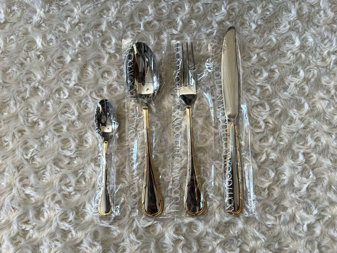 ラッキーウッド カトラリーセット　オーロリー　金彩　ディナーセット　20本