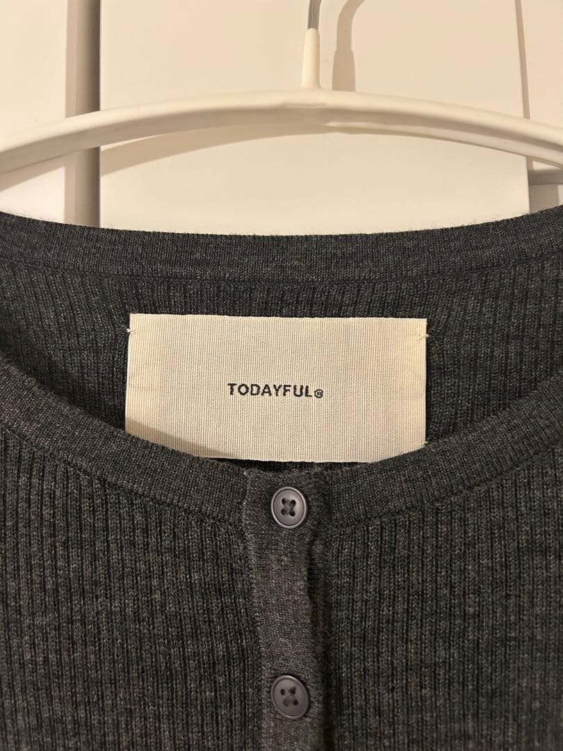 TODAYFUL Silkwool Knit Cardigan チャコールグレー