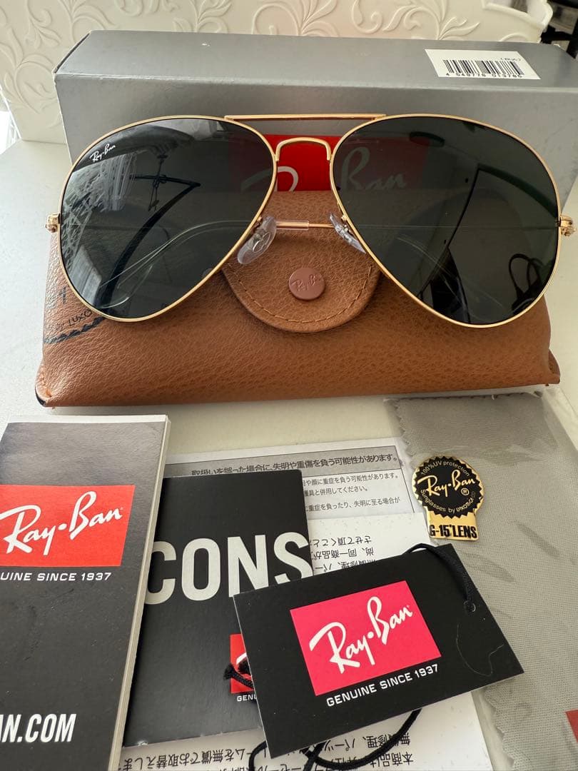 Ray-Ban アビエーター サングラス ゴールドフレーム メンス/レディース