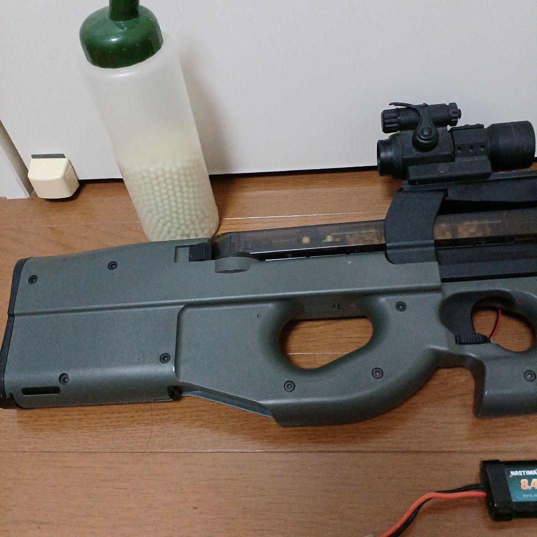 P90ハイサイクル、サイレンサー付き　 スコープ、バッテリーおまけ付き