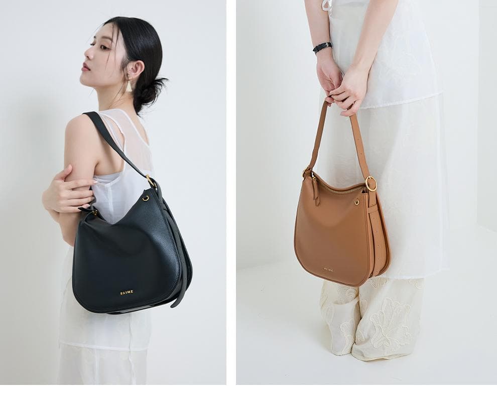 SAIME ブラック ショルダーバッグ