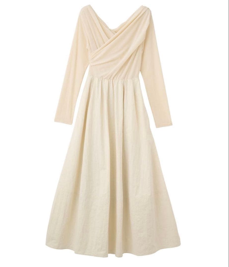 ココディール　ベロアドッキングワンピース　S