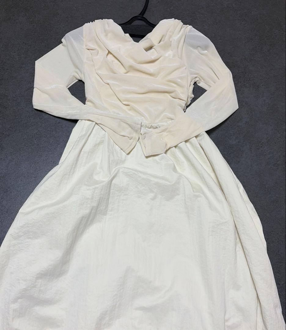 ココディール　ベロアドッキングワンピース　S