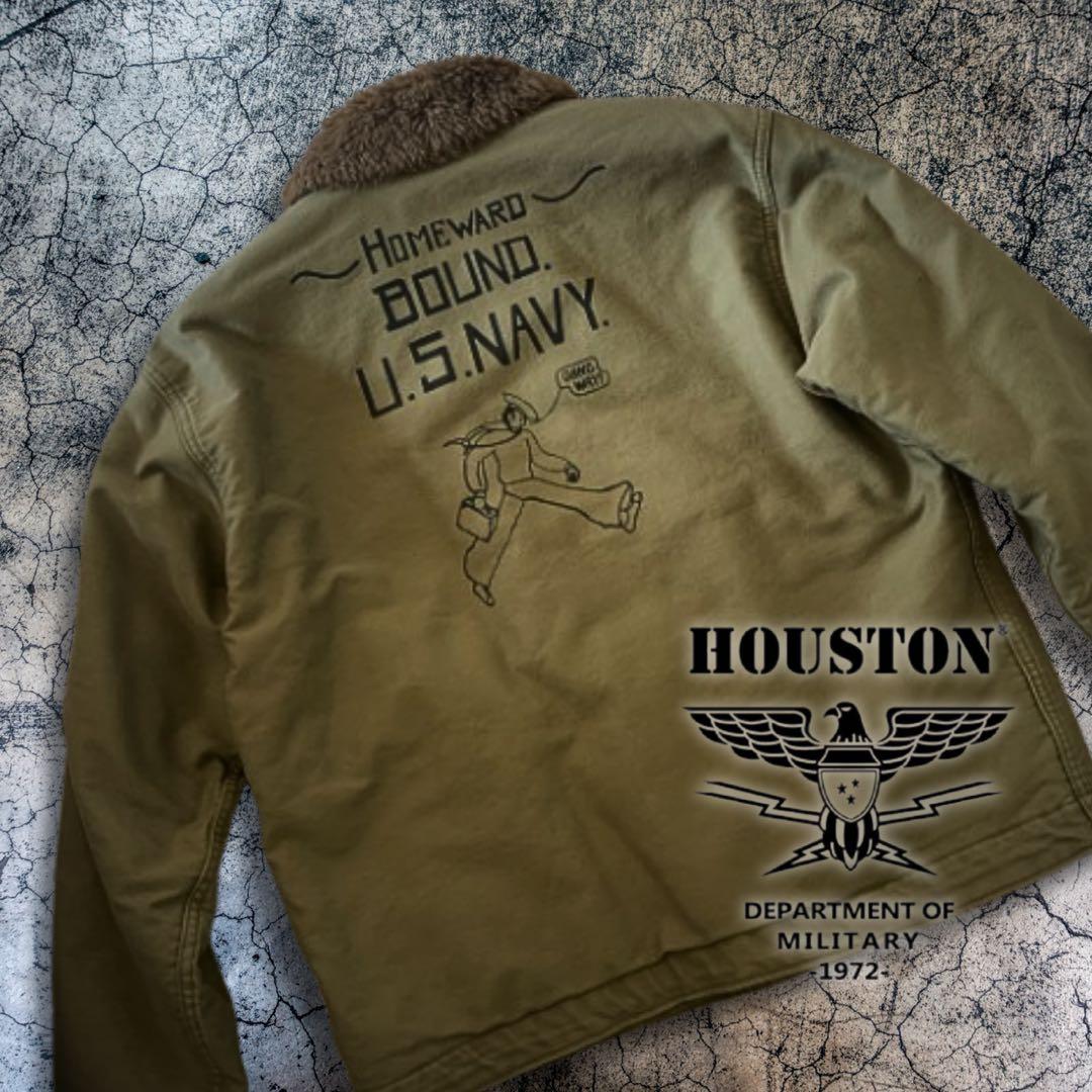 『レアモデル◎』HOUSTON（ヒューストン）N-1デッキジャケット カーキ