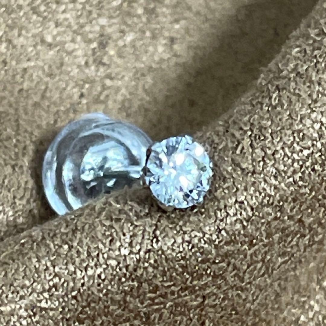 PT900 天然ダイヤモンド 一粒 0.1カラット 片耳ピアス