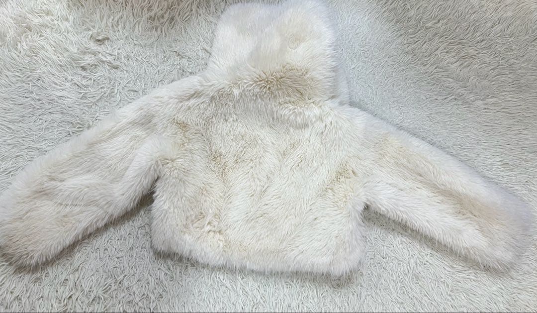 美品　eimy istoire フェイクファーフードジャケット　コート　白