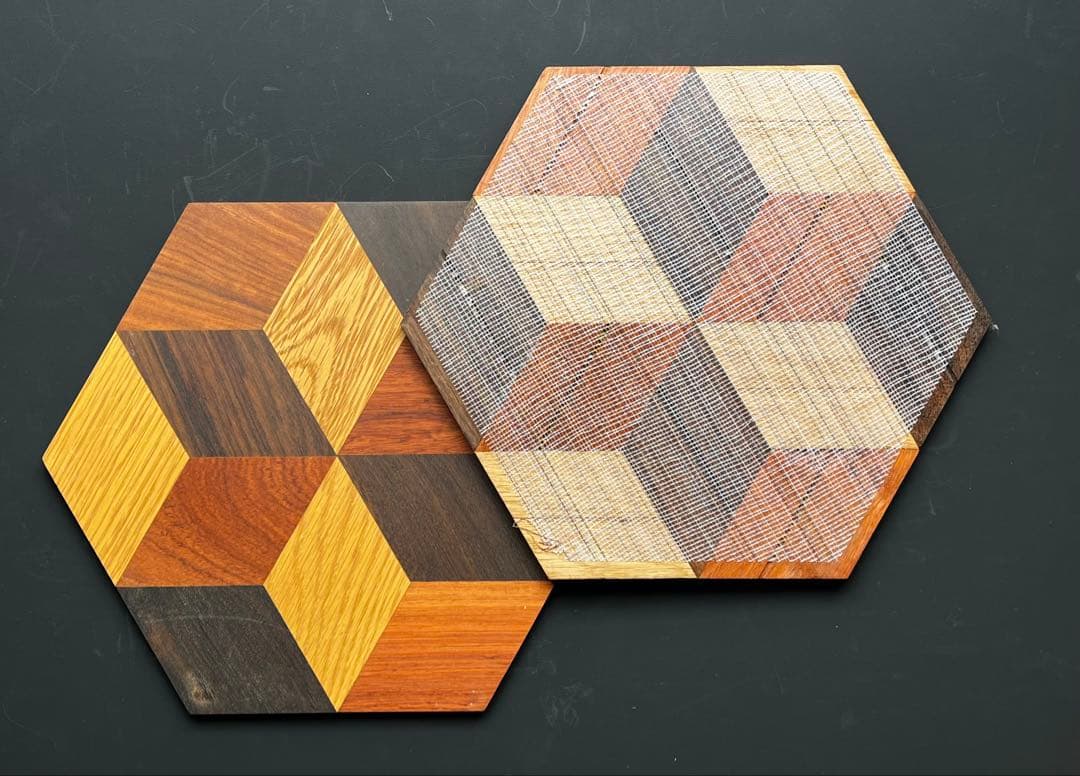 六角形無垢材モザイクフローリング12枚