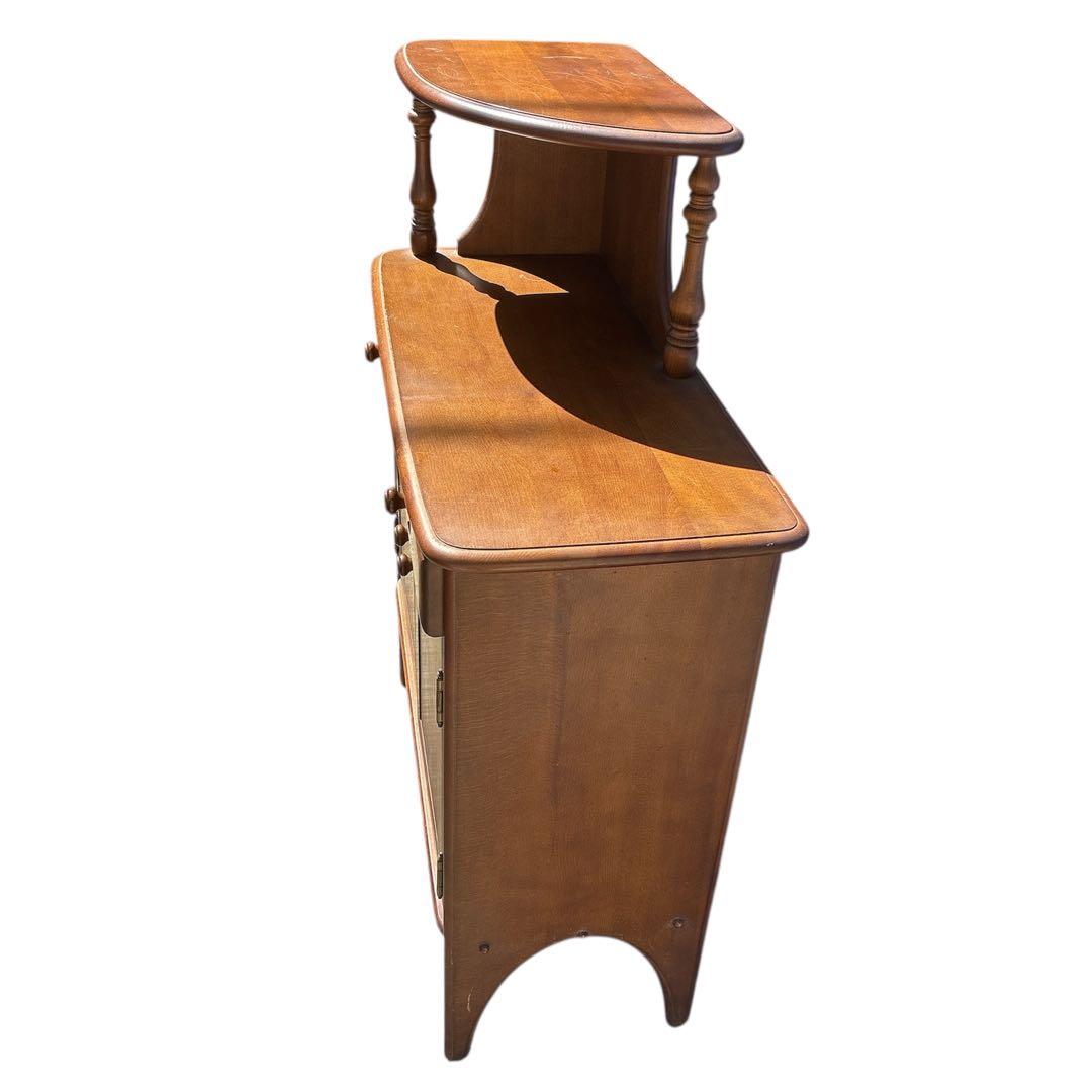 カリモク 木製 電話台 昭和レトロ オールド コロニアル 希少 ラック 天然木