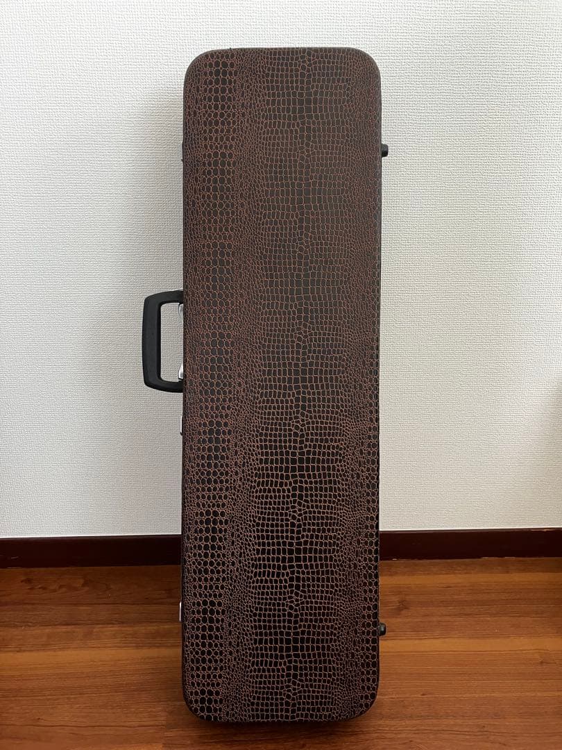 三線ハードケース(未使用品)鍵付き　ブラウン/クロコダイル柄