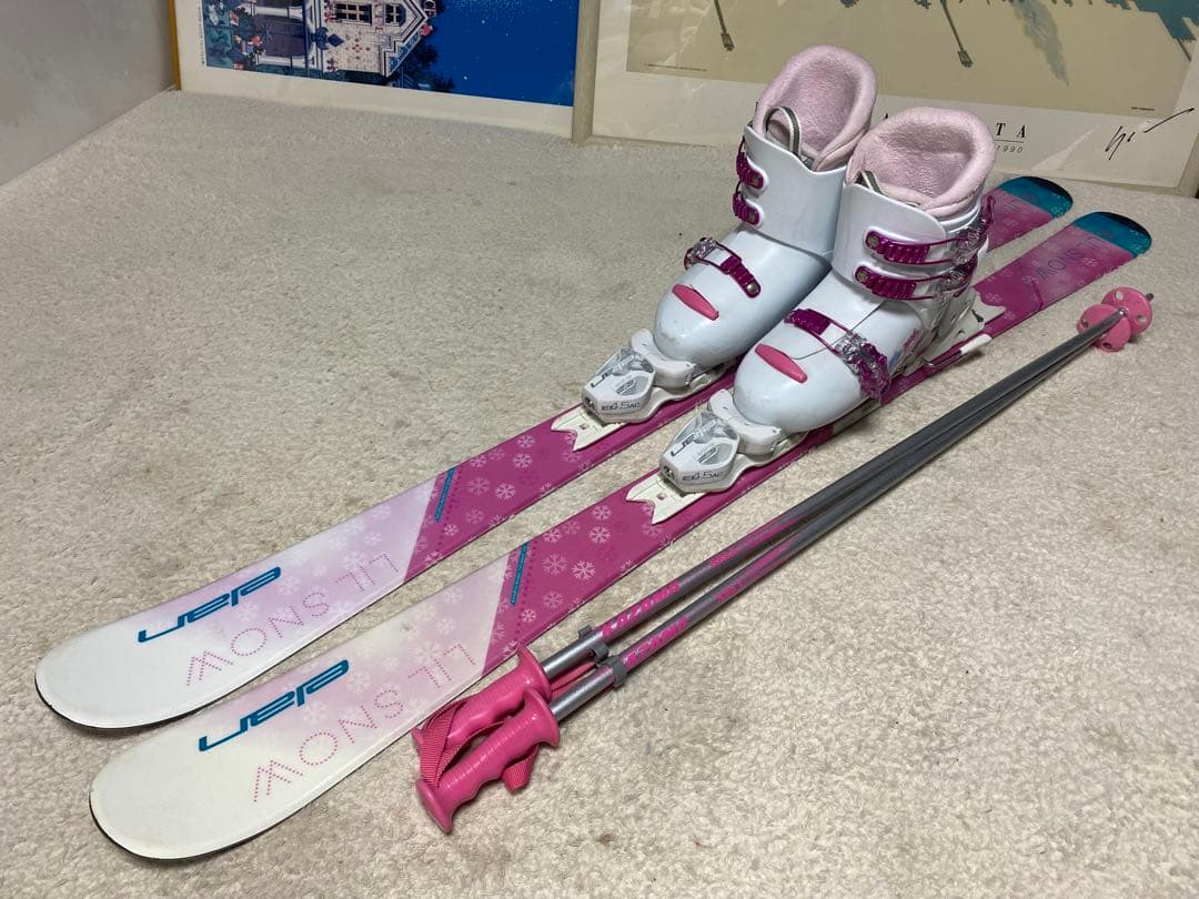 elan 130cm ブーツ23.5cm ストック　90cmスキーセット