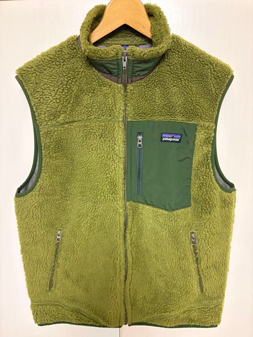 patagonia メンズ M レトロx フリースベスト オリーブグリーン